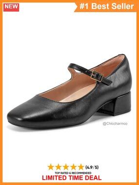 Easy Spirit Sejanica Faux Leather Pump Block Heel Square Toe Orthotic Friendly